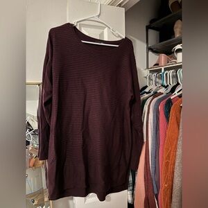 a.n.a Women's Deep Burgundy Crew Neck Sweater